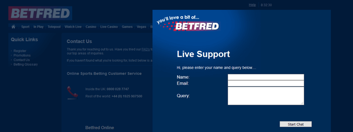Betfred support
